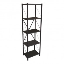 Βιβλιοθήκη Glase pakoworld ανθρακί-μαύρο μελαμίνης 40x30x150εκ c475599