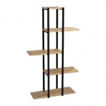 Επιδαπέδια ραφιέρα Ploko pakoworld oak-μαύρο μελαμίνης 60x24x110εκ c475611