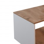 Τραπέζι σαλονιού Noil pakoworld oak-λευκό μελαμίνης 90x60x48εκ c475618