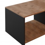 Τραπέζι σαλονιού Noil pakoworld oak-ανθρακί μελαμίνης 90x60x48εκ c475623