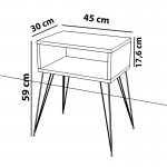 Κομοδίνο Naida pakoworld λευκό μελαμίνης 45x30x59εκ c475635