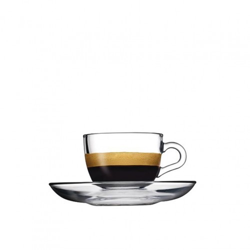 Γυάλινη κούπα με πιατάκι 8 5cl Pasabahce - Σετ 6 c475826
