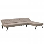 Γωνιακός καναπές-κρεβάτι γωνιακός Pongi Inart μπεζ ύφασμα 256x163x75εκ c475843