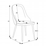 Καρέκλα Remis pakoworld κρεμ ύφασμα-πόδι μαύρο μέταλλο 49x61x91εκ c475849
