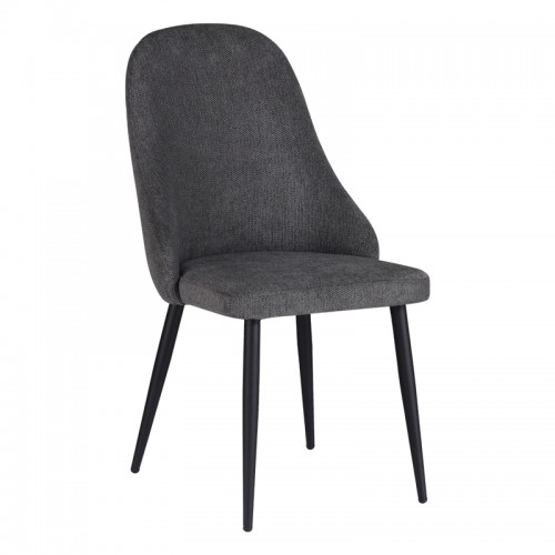 Καρέκλα Remis pakoworld ανθρακί ύφασμα-πόδι μαύρο μέταλλο 49x61x91εκ c475850