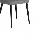 Καρέκλα Vika pakoworld γκρι-μπλε ύφασμα-πόδι μαύρο μέταλλο 48x58x90εκ c475852