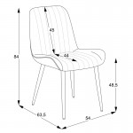 Καρέκλα Versa pakoworld γκρι-μπλε ύφασμα-πόδι μαύρο μέταλλο 54x63 5x84εκ c475856
