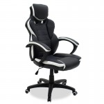 Καρέκλα γραφείου εργασίας GARMIN - Bucket pakoworld PU μαύρο-λευκό c475937