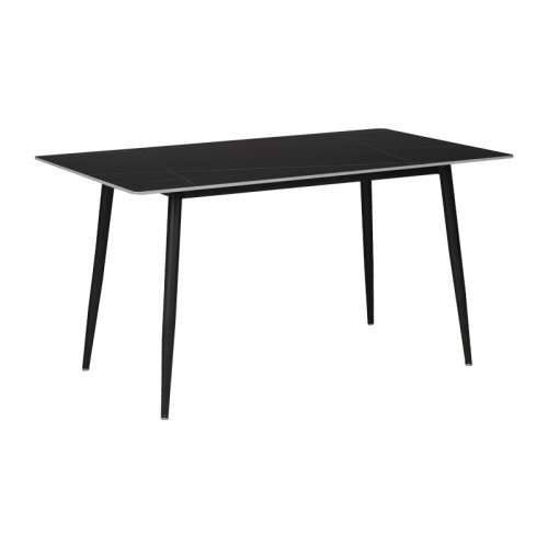 Τραπέζι Gustas pakoworld μαύρο μαρμάρου sintered stone-πόδι μαύρο μέταλλο 160x90x75εκ c475943