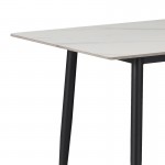 Τραπέζι Gustas pakoworld λευκό μαρμάρου sintered stone-μαύρο μέταλλο 140x80x75εκ c475945