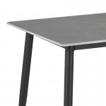 Τραπέζι Gustas pakoworld γκρι μαρμάρου sintered stone-μαύρο μέταλλο 160x90x75εκ c475946