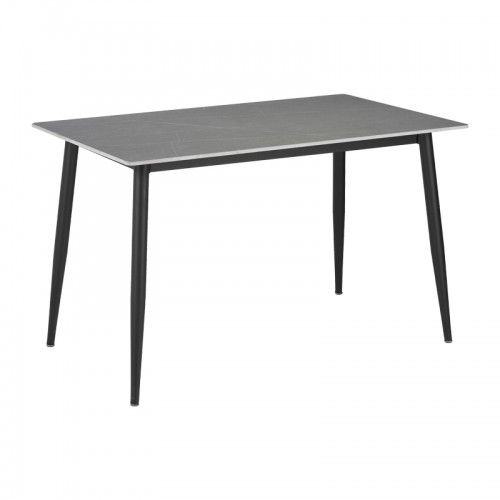 Τραπέζι Gustas pakoworld γκρι μαρμάρου sintered stone-μαύρο μέταλλο 120x60x75εκ c475949
