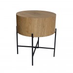 MADERA SIDE TABLE ΦΥΣΙΚΟ ΜΑΥΡΟ 45x45xH45cm c476012