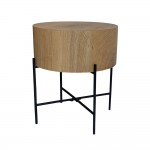 MADERA SIDE TABLE ΦΥΣΙΚΟ ΜΑΥΡΟ 45x45xH45cm c476012