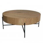 MADERA COFFEE TABLE ΦΥΣΙΚΟ ΜΑΥΡΟ 80x80xH36cm c476013