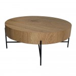 MADERA COFFEE TABLE ΦΥΣΙΚΟ ΜΑΥΡΟ 80x80xH36cm c476013