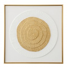 AMBITIUS 1 ΠΙΝΑΚΑΣ ΚΑΜΒΑΣ ΧΡΥΣΟ ΛΕΥΚΟ ΞΥΛΟ ΚΟΡΝΙΖΑ ΧΡΥΣΟ 80x80xH5cm c476025