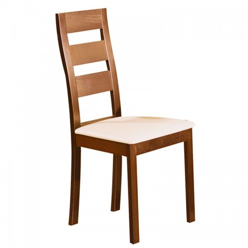 MILLER Καρέκλα Οξιά Honey Oak PVC Εκρού SET 2τμχ c476356