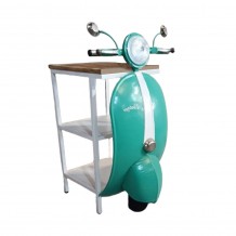 MINI VESPA SIDE TABLE ΜΕ ΡΑΦΙΑ PETROL ΛΕΥΚΟ ΦΥΣΙΚΟ 61x45xH88cm c476486 MINI VESPA SIDE TABLE ΜΕ ΡΑΦΙΑ PETROL ΛΕΥΚΟ ΦΥΣΙΚΟ 61x45xH88cm c476486