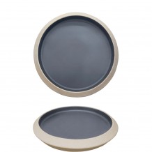 Πιάτο πορσελάνης με κάθετα πλαϊνά φ24xΥ3cm σειρά Fusion Prego Σετ 6 c476499