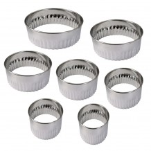 ΣΕΤ 8 κόπτες ζαχ στικής INOX κυμματιστοί φ3 έως φ10cm ύψος 4cm με ελασμένες άκρες Gobel made in France c476639