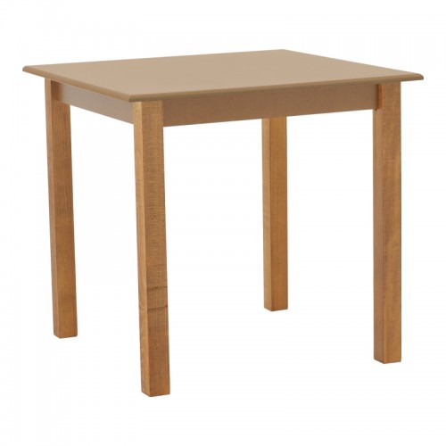 Τραπέζι Zolenio pakoworld μασίφ ξύλο οξιάς με επιφάνεια mdf λούστρο καρυδί 60x60x76εκ c476719