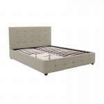 Κρεβάτι Roi pakoworld διπλό με αποθηκευτικό χώρο ύφασμα εκρού 160x200εκ c476734