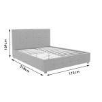 Κρεβάτι Roi pakoworld διπλό με αποθηκευτικό χώρο ύφασμα εκρού 160x200εκ c476734