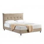 LIFE ΚΡΕΒΑΤΙ ΓΙΑ ΣΤΡΩΜΑ 160x200cm BEIGE 200x160xH107cm c476785