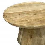 Tραπέζι σαλονιού Aliki Inart φυσικό μασίφ mango ξύλο Φ90x40εκ c477089