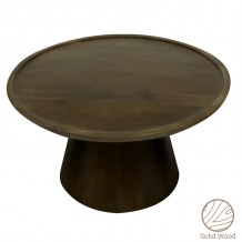 Tραπέζι σαλονιού Aliki Inart καρυδί μασίφ mango ξύλο Φ90x40εκ c477091