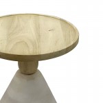 Βοηθητικό τραπέζι Spello Inart φυσικό μασίφ mango ξύλο Φ38x46εκ c477092