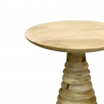 Βοηθητικό τραπέζι Souler Inart καφέ μασίφ mango ξύλο Φ38x56εκ c477095