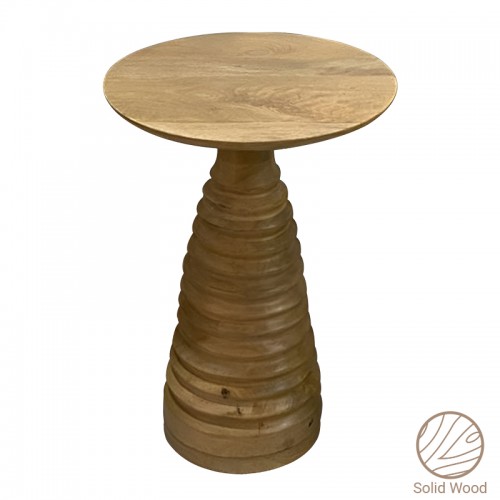 Βοηθητικό τραπέζι Souler Inart φυσικό μασίφ mango ξύλο Φ38x56εκ c477097