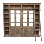 Βιβλιοθήκη Librardy Inart lime wash μασίφ mango ξύλο 247x35x220εκ c477195