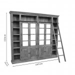 Βιβλιοθήκη Librardy Inart lime wash μασίφ mango ξύλο 247x35x220εκ c477195