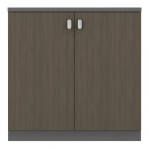 Ντουλάπι γραφείου επαγγελματικό χαμηλό Denith pakoworld ανθρακί καρυδί 80x40x80εκ c477242