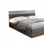 Κρεβάτι Daizy pakoworld διπλό με αποθηκευτικό χώρο ανοιχτό καρυδί γκρι μελαμίνης 150x200εκ c477253