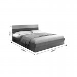 Κρεβάτι Daizy pakoworld διπλό με αποθηκευτικό χώρο ανοιχτό καρυδί γκρι μελαμίνης 150x200εκ c477253