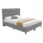 Κρεβάτι διπλό Luxe pakoworld με αποθηκευτικό χώρο γκρι ύφασμα 160x200εκ c477254