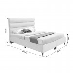 Κρεβάτι διπλό Luxe pakoworld με αποθηκευτικό χώρο γκρι ύφασμα 160x200εκ c477254