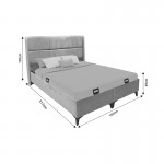 Κρεβάτι διπλό Serene pakoworld με αποθηκευτικό χώρο ανθρακί ύφασμα 160x200εκ c477266