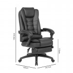 Καρέκλα γραφείου διευθυντή με υποπόδιο Acel pakoworld pu μαύρο 158x63x117 5εκ c477284