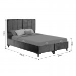 Κρεβάτι διπλό Dreamland pakoworld με αποθηκευτικό χώρο κρεμ ύφασμα 160x200εκ c477316