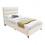 Κρεβάτι μονό Luxe pakoworld με αποθηκευτικό χώρο κρεμ ύφασμα 120x200εκ c477318