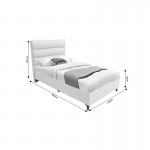 Κρεβάτι μονό Luxe pakoworld με αποθηκευτικό χώρο γκρι ύφασμα 120x200εκ c477320