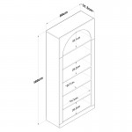 Βιβλιοθήκη Zoel pakoworld λευκό μελαμίνης 80x31 5x180εκ c477377