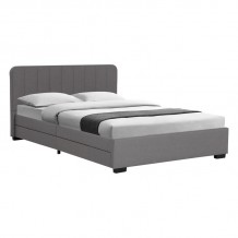 Κρεβάτι διπλό Veloty pakoworld ύφασμα ανθρακί με συρτάρια 150x200εκ c477420