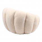 Πολυθρόνα Yannick pakoworld μπουκλέ ύφασμα λευκό 92x92x60εκ c477442