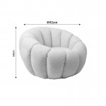 Πολυθρόνα Yannick pakoworld μπουκλέ ύφασμα λευκό 92x92x60εκ c477442